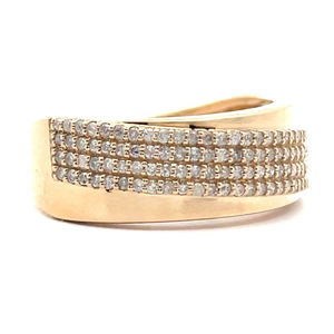 NEW 0.50 Carat Pav�Natural Diamond Crossover Ring in Yellow Gold VIDEO
