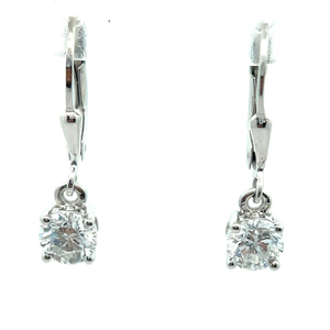 NEW 1.20 Carat Diamond Solitaire Leverback Drop Earrings VIDEO