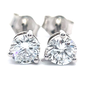 NEW 0.66 Carat Diamond Solitaire Stud Earrings in 14k White Gold w EGL Report VIDEO