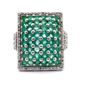 NEW Emerald Rectangular Geometric Ring VIDEO
