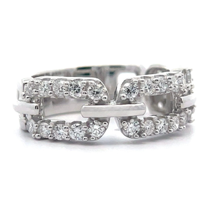 NEW 1.03 Carat Pav Diamond Chain Link Ring VIDEO