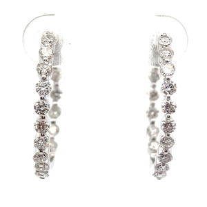 NEW 1.46 Carat Diamond Inside-Out Hoop Earrings