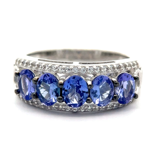 NEW Oval Tanzanite & Diamond Openwork Ring VIDEO
