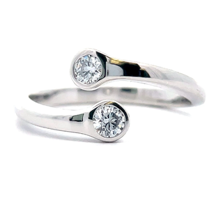 NEW 0.30 Carat Diamond Two-Stone Bezel Coiled Wrap Ring VIDEO