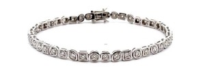 NEW Modern 2.50 Carat Diamond Geometric Link Tennis Bracelet VIDEO