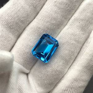 15.81 Carat Swiss Blue Topaz 15x12mm Emerald Cut