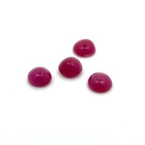 2.84 Carat Ruby 5mm Round Cabochon - Set of 4 Loose Stones