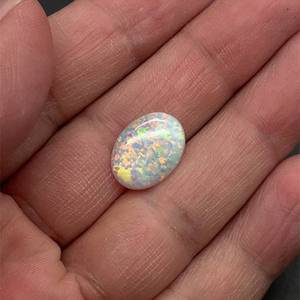 3.61 Carat White Opal 16x12mm Oval Cabochon Cut