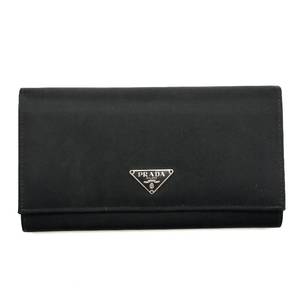 Prada Black Tessuto Nylon Long Wallet Pre-Owned Retail $450