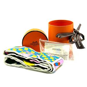 Herms Multicolor Factory Suit Silk Twilly w Box