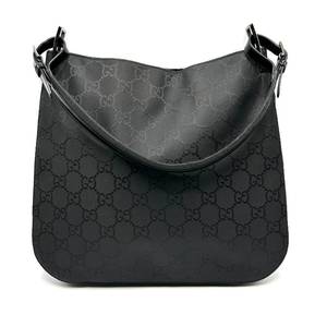 Gucci Black GG Nylon x Canvas Shoulder Bag Pre-Owned Retail $950