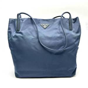 Prada Blue Tessuto Nylon Tote Bag Pre-Owned Retail $1,100