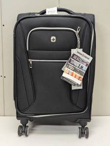 lot 58 image: SWISSGEAR Checklite 20 Carry On Luggage with Eight 360-degree, Multi-Directional Spinner Wheels, Black