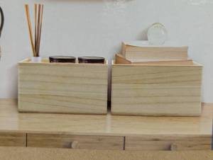 lot 81 image: Sorbus Unfinished Wood Crates - Organizer Bins, Wooden Box for Pantry Organizer Storage, Cabinet Organizers, (2 Pack)