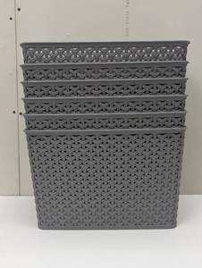 lot 92 image: 6 Pack - Large Y-Weave Decorative Storage Basket - Brightroom - 6 Pack