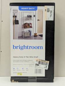lot 99 image: 4 Tier Wire Shelving Chrome - Brightroom