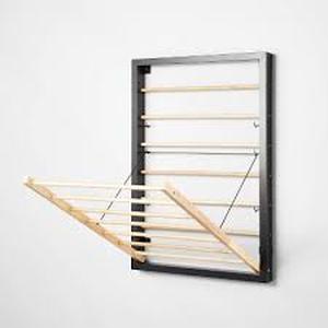 lot 4 image: Wall Mounted Drying Rack Black - Brightroom Steel Pull Down Clothes Dryer, Folding Mountable, 10kg Capacity