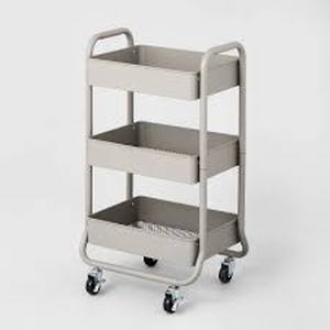lot 7 image: 3 Tier Metal Utility Cart - Brightroom - Gray