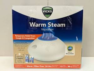 lot 30 image: Vicks Warm Steam Vaporizer Humidifier with Night Light - 1.5gal