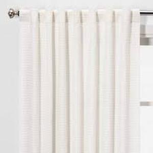 lot 140 image: 1pc Light Filtering Textured Weave Window Curtain Panel - Threshold-54W x 84L-Off White