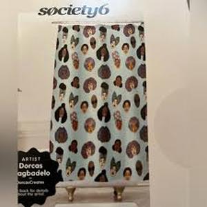 lot 141 image: Set of 2 society 6 Shower Curtain Black Art by Dorcas Creates