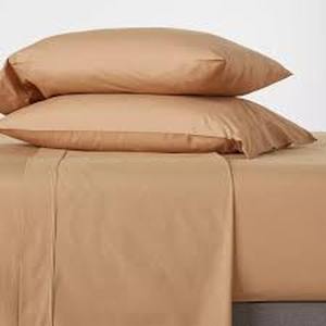 lot 142 image: Threshold- 300 Thread Count Ultra Soft Flat Sheet-Full-Flat Brown
