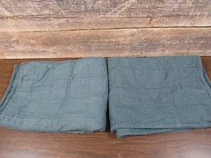 lot 144 image: 2 Standard Space Dyed Cotton Linen Sham - Threshold Woven Zipper Closure - Green