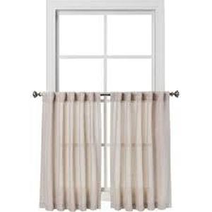 lot 147 image: 2pk 42x36 Light Filtering Bonaire Curtain Tiers Beige - Threshold