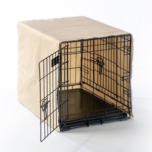 Pet Dreams Open Front Dog Crate Cover, Khaki Tan, X-Large