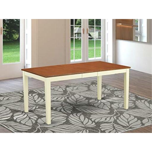 East West Furniture Nicoli Rectangular Wood Dining Table in CreamCherry