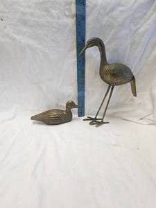 lot 5 image: Brass StorkHeron and Duck