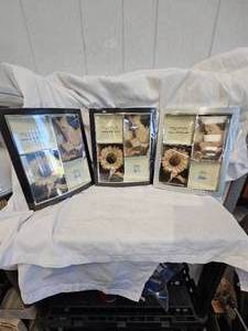 lot 84 image: 3-Collage Photo Frames, 2 Black, 1 Silver, like new
