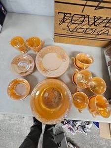 lot 67 image: Fire King Ovenware Peach Luster Incomplete set,extras