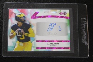 lot 1 image: 2024 Sage Aspire Pink JJ McCarthy Autograph Rookie Card