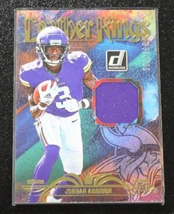 lot 2 image: 2023 Donruss Leather King Jersey Relic Jordan Addison Rookie Card 309399  Only 399 Exist