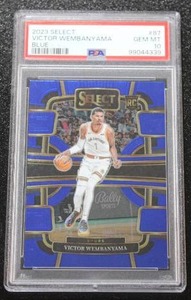 lot 14 image: 2023-24 Select Blue Victor Wembanyama #87 PSA 10 Rookie Card