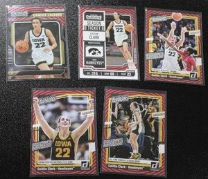 lot 16 image: 2023-24 Contenders Caitlin Clark Basketball Card Lot  5 Cards