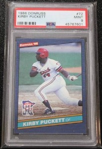lot 25 image: 1986 Donruss Kirby Puckett #72 PSA 9