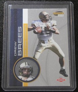 lot 26 image: 2001 Invincible Drew Brees #289 Rookie Card