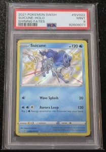 lot 42 image: 2021 Pokmeon Shining Fates Suicune Holo #SV022 PSA 9