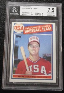 lot 48 image: 1985 Topps 1984 USA Mark McGwire #401 BGS 7.5 Rookie Card