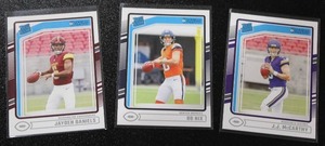 lot 67 image: 2024 Donruss Rated Rookie Lot  3 Rookies  Daniels - Nix - McCarthy