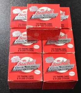 lot 72 image: 1986 Fleer Baseball Classic Miniatures Box Set Lot  7 Sets