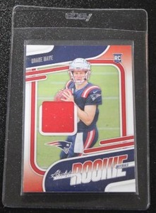 lot 76 image: 2024 Absolute Rookie Materials Jersey Relic Drake Maye #ARM-DME Rookie Card