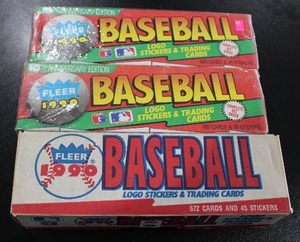 lot 86 image: 1990 Fleer Baseball Factory Sealed Complete Set Lot  3 Factory Sealed Sets