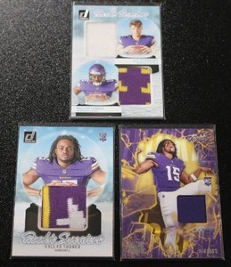 lot 90 image: 2024 JJ McCarthy & Dallas Turner Relic Card Lot  3 Relic Cards
