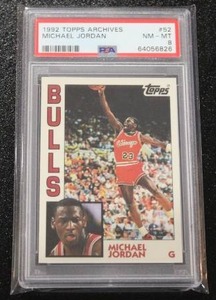 lot 93 image: 1992 Topps Archives Michael Jordan #52 PSA 8