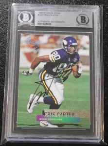 lot 97 image: 1996 Stadium Club Cris Carter #340 Autograph BGS COA Slab