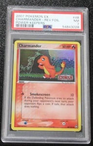 lot 105 image: 2007 Pokemon Power Keepers Reverse Foil Charmander #48108 PSA 7