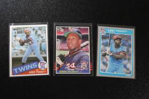 lot 125 image: 1985 Topps - Donruss - Fleer Kirby Puckett Rookie Card Lot  3 Rookie Cards